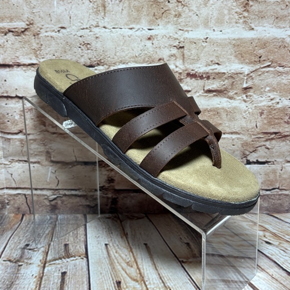 Vintage Cherokee Leather Strappy Thong Sandal 8.5 M Brown Retro Made in Italy - Picture 2 of 12